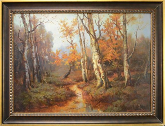 Autumn Landscape by Georgii Zakharovitch Bashindzhagian, 1899