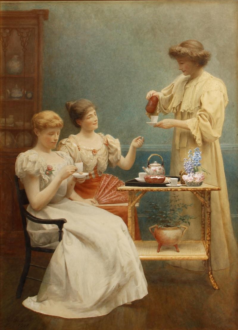 George Arthur Gaskell | Time for tea (1901) | MutualArt