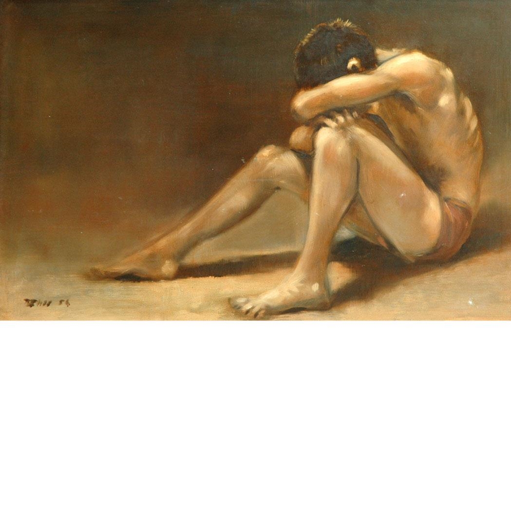 Artwork by Robert R. Bliss, Figure Study, Made of oil on masonite