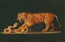 A tiger fighting a snake by Carl Christian Constantin Hansen, 1871