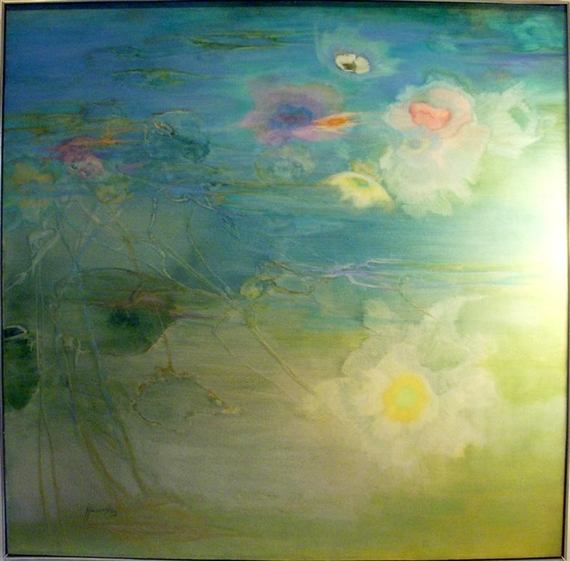 Abstract Waterlilies by Florence Hasenflug, Circa 1975