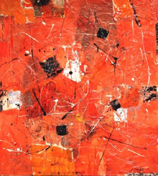 Artwork by Fernanda Carde, Rossoarancio, Made of mixed media on canvas