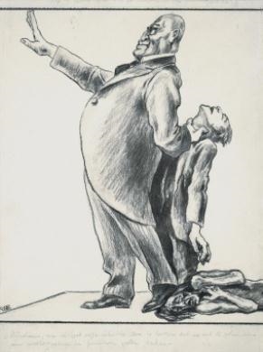 Heads or tails - Kop of letters of de voor- en achterkant van De Broqueville by Frits van den Berghe, Circa 1934-1935