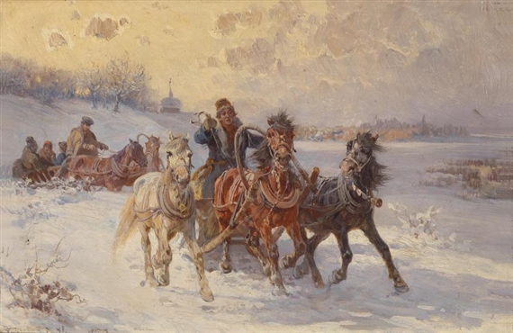 Trojka am Heimweg by Fritz van der Venne