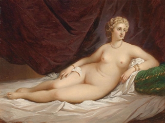 zugeschrieben/attributed Liegender Frauenakt - Franz Russ II