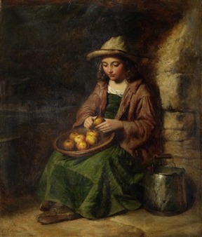 Peeling apples - Edward John Cobbett