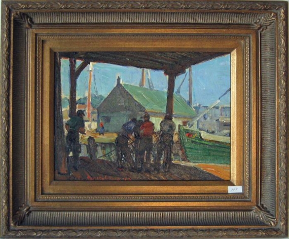 Sidney H. Riesenberg | Gloucester dock scene | MutualArt