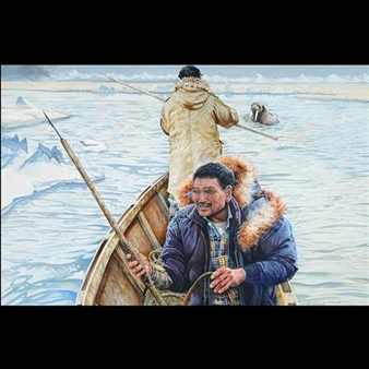 Untitled - Inuit Fishermen - Peter Kola