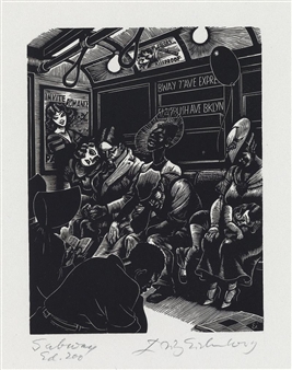 Subway (Sleep) - Fritz Eichenberg