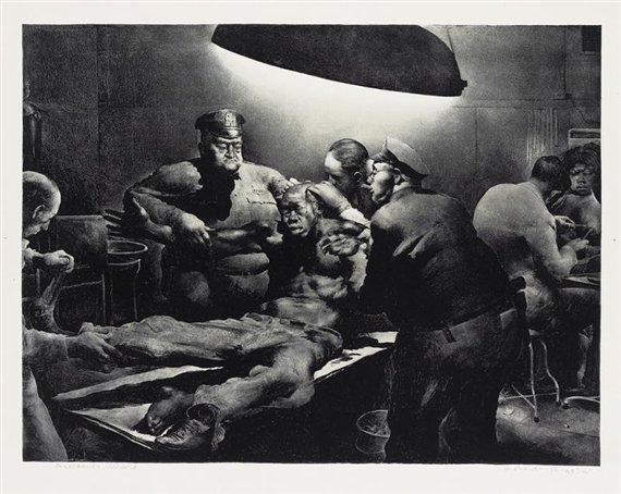 2 Works: Accident Ward & Children's Ward by Robert Riggs, circa 1940