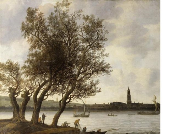 View of Rhenen from the South Bank of the Nederrijn by Anthonie Jansz. van der Croos, 1652