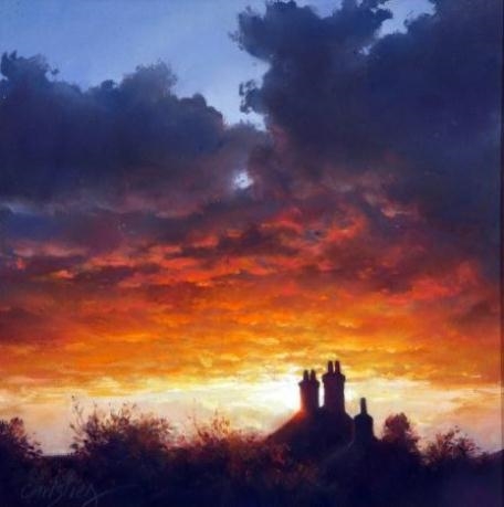 Scene from a Window Sunrise and Icy Blast from the East by Christine Slade