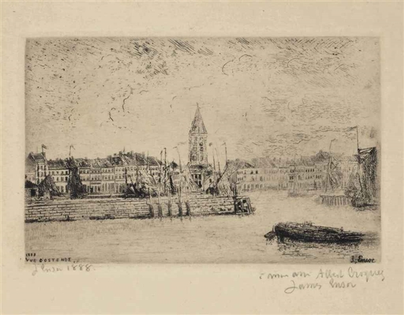 James Ensor Vue D Ostende A L Est View Of Ostend To The East D Cr T E 40 18 Mutualart