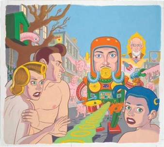 Installation view of Daniel Clowes exhibition at Wexner Center for the Arts.