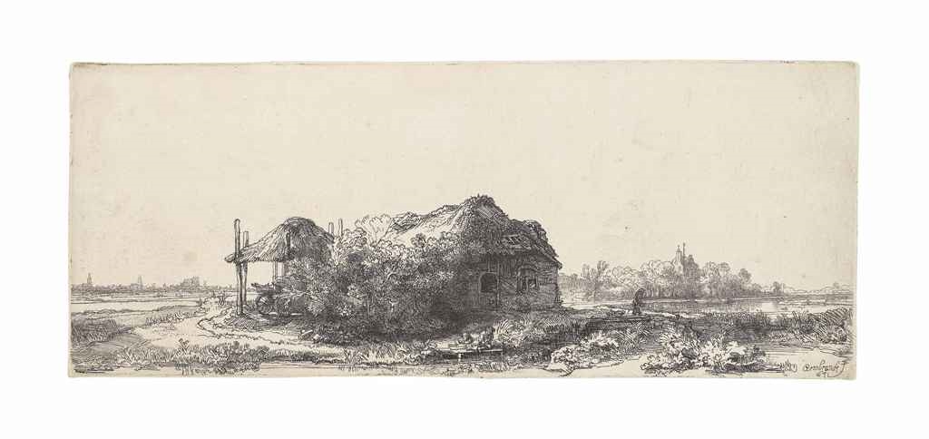 Landscape with a Cottage and a Hay Barn: Oblong (B., Holl. 225; H. 177; New Holl. 199)