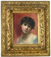 Artwork by A. Mezca, Portrait of a lady, Made of Oil on canvas