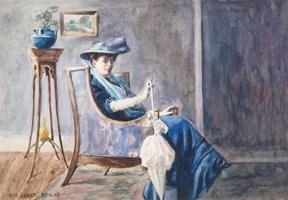 An elegant lady seated in an interior - W. H. Jones