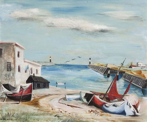 Untitled (Fishing Boats South England) by Elaine Haxton, 1950