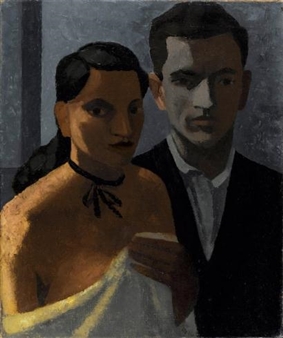 Self Portrait with Model - Shalom Sebba