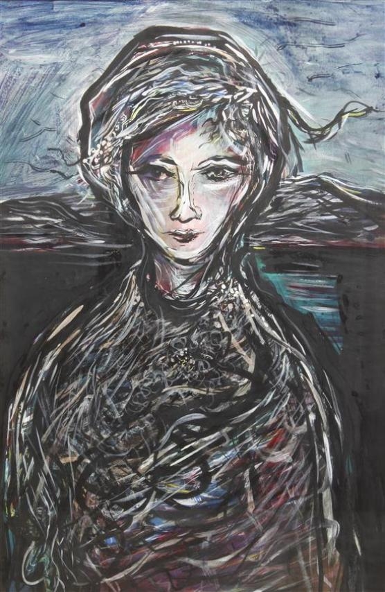 Artwork by Frederick Muhs, The Woman, Made of acrylic on paperboard