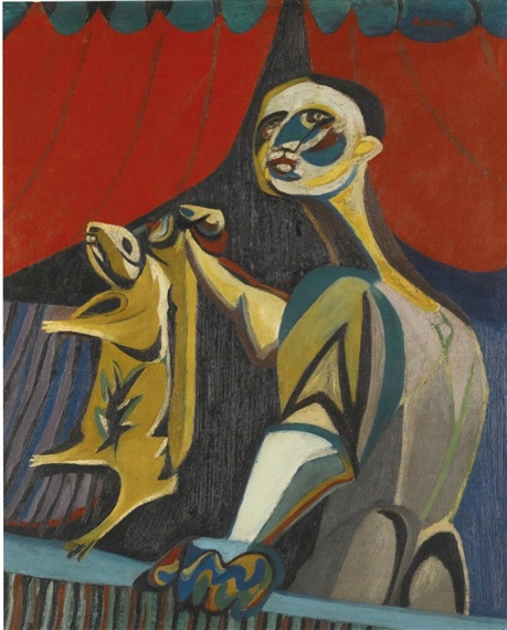 MAN SELLING MARMOT SKINS by Robert Colquhoun, 1949