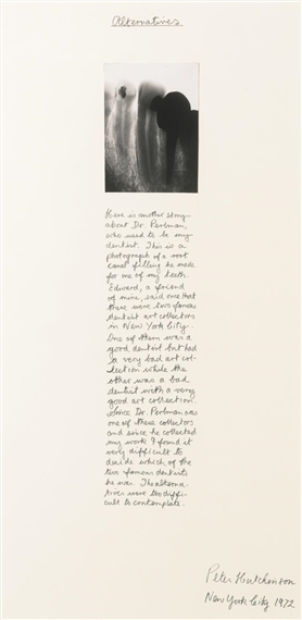 ALTERNATIVES by Peter Hutchinson, 1972