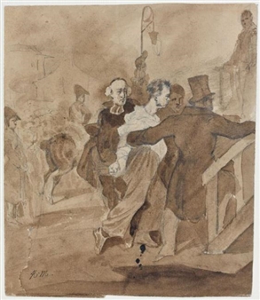 La Guillotine ou " Plus que trois marches, mon garçon " - Henry Monnier