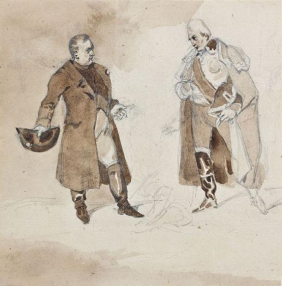 L'empereur Napoléon Ier en conversation avec l'un de ses généraux by Henry Monnier