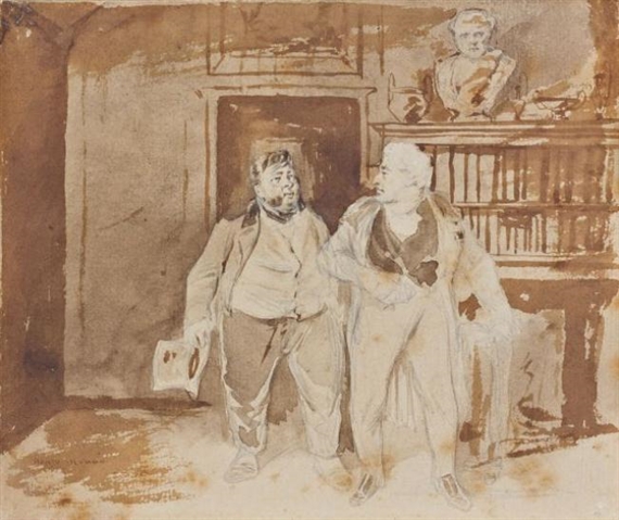 Deux personnages dans un intérieur by Henry Monnier