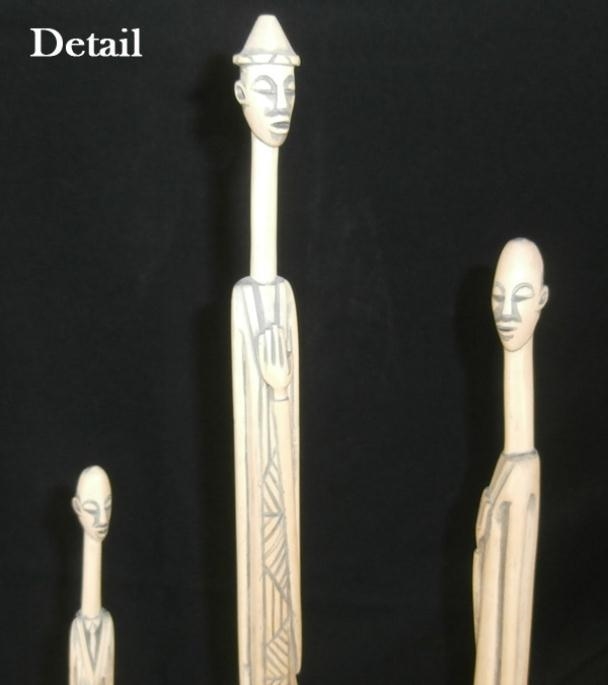 Artwork by Peter Moseami, 3 Works: Carved Wood Figures, Made of Carved wood