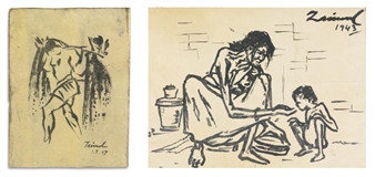 Two untitled works - Zainul Abedin