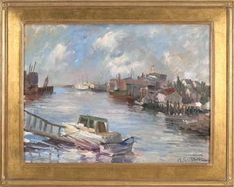 Twilight Rockport Harbor - Albert Ruben
