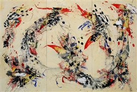 Recent gestural abstract paintings by Paul Pascarella presented at David Richard Gallery