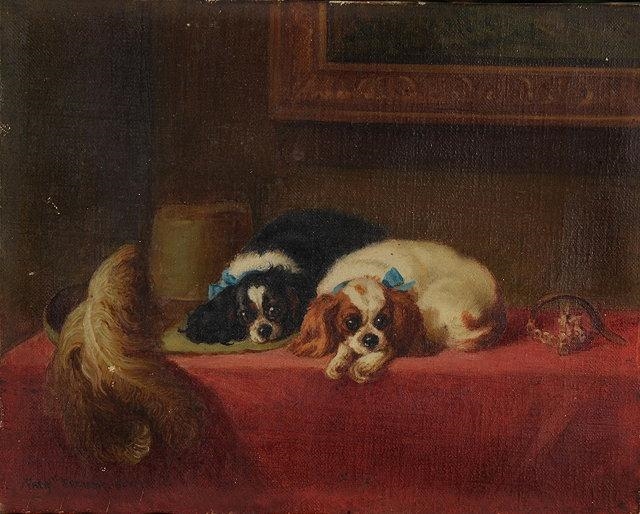 Artwork by Frederick French, The Cavalier's Pets, Made of Oil on canvas