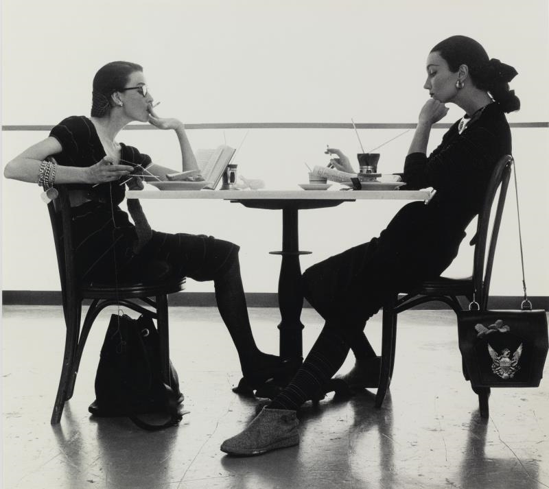 Artwork by Irving Penn, TWO GIRLS IN WARTIME CLOTHES (DORIAN LEIGH AND EVELYN TRIPP), Made of photograph