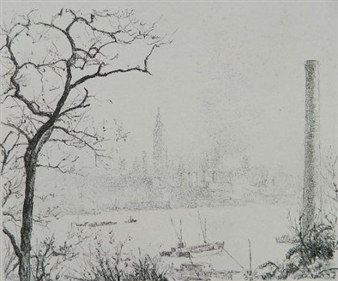 Empire State Building From the Hudson - Dexter Dawes