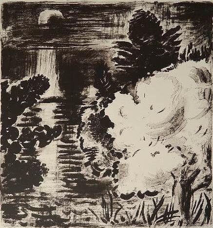 Flowering Tree - Moonlight by Karl Schrag, 1990