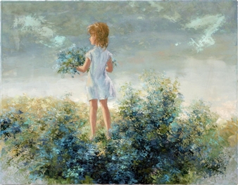LANDSCAPE WITH YOUNG GIRL - Peter Schofield