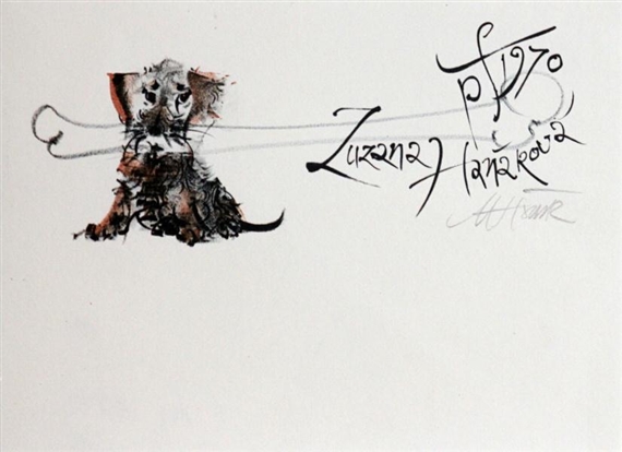 Dog with bone (PF 1970 Zuzana Hanáková) by Mirko Hanák, 1969