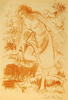 Girl at river (darker variant) - Eduard Milén