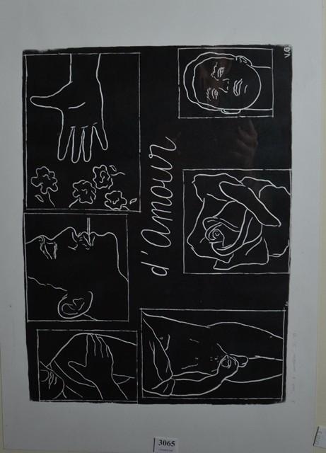 Artwork by Vasily Renn, LOVE & COMPASSION, Made of linocut