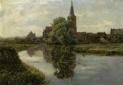 Riverscape with Church by Eduard Spoerer