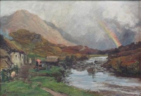 Artwork by David Farquharson, Glen strae, Made of oil on board