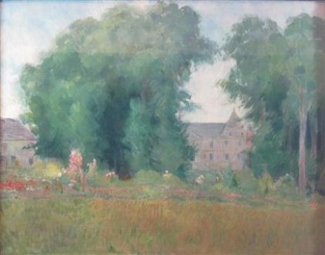 Garden view, possibly  schloss arrancy in der picardie by Georg Wolf