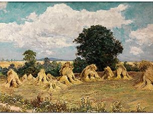 ERNTEFELD MIT KORNGARBEN - S. Frommhold