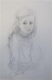 Portrait Sketch of a Girl - Louisa Perina Courtauld