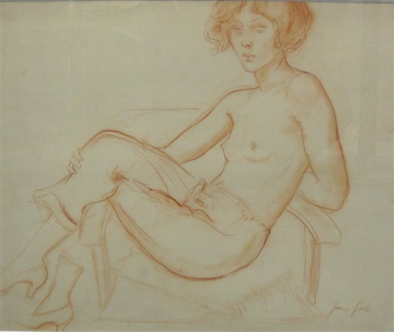 A Girl seated by Imre Goth