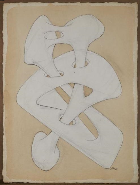 Artwork by Agustin Cárdenas, COMPOSITION, Made of gouache, felt-pen, ink wash and pencil on paper