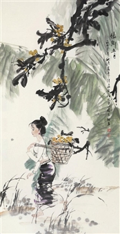 CHARACTER AND BANANA LEAVES - Ji Qingyuan