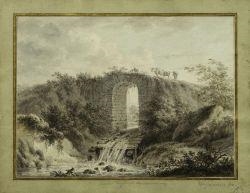 Landscape with Bridge Over a Stream, with Herdsman and Herd - Waghemans